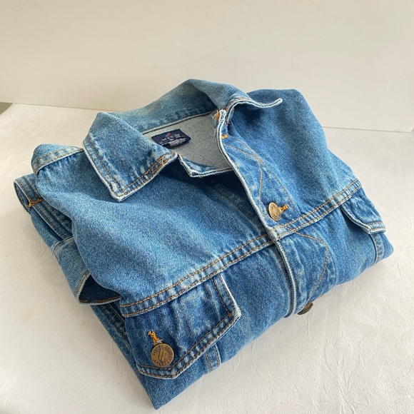 Vintage 90s Daniel Hechter Paris Oversized Denim Jacket Size L - Longline - Picture 10 of 16